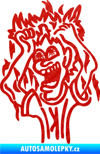 Samolepka Crazy man levá 3D karbon červený