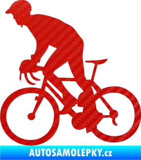 Samolepka Cyklista 003 levá 3D karbon červený