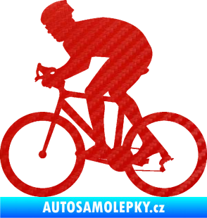 Samolepka Cyklista 008 levá 3D karbon červený