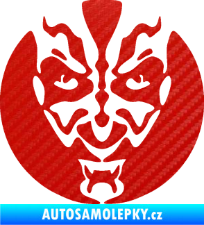 Samolepka Ďábel 001 3D karbon červený