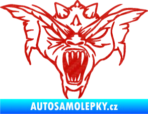Samolepka Ďábel 003 pravá 3D karbon červený