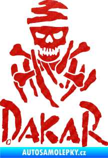 Samolepka Dakar 002 s lebkou 3D karbon červený