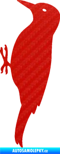 Samolepka Datel 001 levá 3D karbon červený