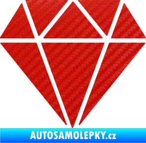 Samolepka Diamant 001 3D karbon červený