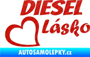 Samolepka Diesel Lásko 3D karbon červený