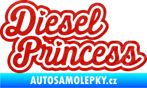 Samolepka Diesel princess nápis 3D karbon červený
