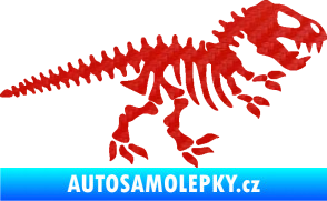 Samolepka Dinosaurus kostra 001 pravá 3D karbon červený
