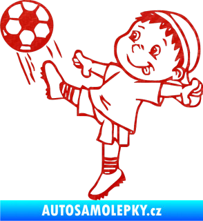 Samolepka Dítě v autě 022 levá fotbalista 3D karbon červený