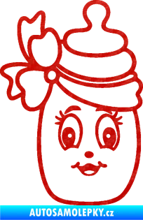 Samolepka Dítě v autě 062 levá kojenecká lahvička 3D karbon červený