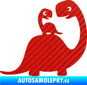 Samolepka Dítě v autě 105 pravá dinosaurus 3D karbon červený