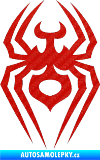 Samolepka Pavouk 008 3D karbon červený