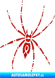 Samolepka Pavouk 011 - pravá 3D karbon červený