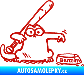Samolepka Dolej benzin 002 pravá 3D karbon červený