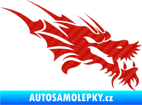 Samolepka Dragon 001 pravá 3D karbon červený