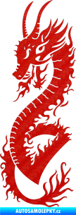 Samolepka Dragon 003 levá 3D karbon červený