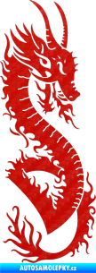 Samolepka Dragon 003 pravá 3D karbon červený