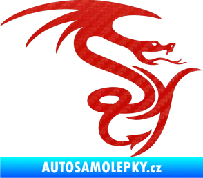 Samolepka Dragon 006 pravá 3D karbon červený