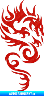 Samolepka Dragon 010 pravá 3D karbon červený
