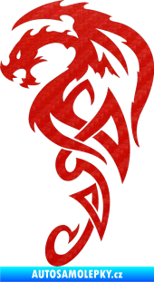 Samolepka Dragon 018 levá 3D karbon červený