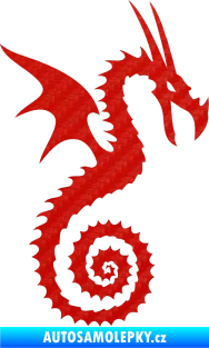 Samolepka Dragon 020 pravá 3D karbon červený