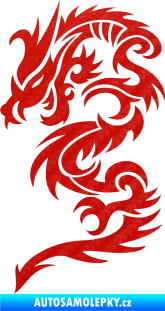 Samolepka Dragon 022 levá 3D karbon červený
