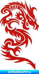 Samolepka Dragon 022 pravá 3D karbon červený