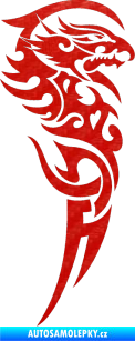 Samolepka Dragon 025 pravá 3D karbon červený