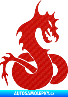 Samolepka Dragon 031 pravá 3D karbon červený