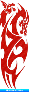 Samolepka Dragon 032 pravá 3D karbon červený
