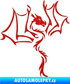 Samolepka Dragon 034 pravá 3D karbon červený