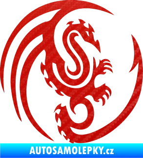 Samolepka Dragon 036 pravá 3D karbon červený