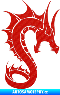 Samolepka Dragon 041 pravá 3D karbon červený