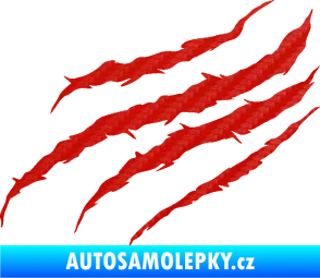 Samolepka Drápanec 001 levá 3D karbon červený