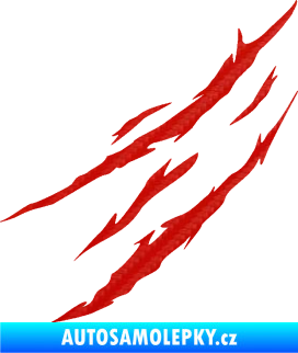 Samolepka Drápanec 002 levá 3D karbon červený