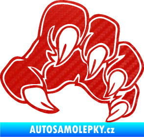 Samolepka Drápy 001 pravá 3D karbon červený