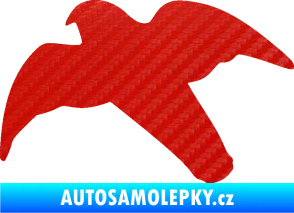 Samolepka Dravec na sklo 003 levá 3D karbon červený