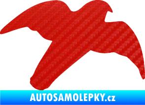 Samolepka Dravec na sklo 003 pravá 3D karbon červený