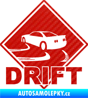 Samolepka Drift 001 3D karbon červený
