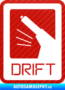 Samolepka Drift 004 3D karbon červený