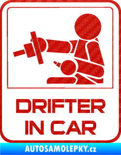 Samolepka Drifter in car 001 3D karbon červený