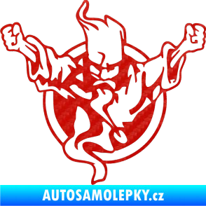 Samolepka Duch 001 levá 3D karbon červený