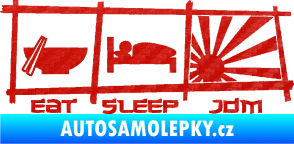 Samolepka Eat sleep JDM 3D karbon červený