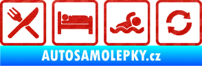 Samolepka Eat sleep swimming repeat plavání 3D karbon červený