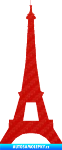 Samolepka Eifelova věž 001 3D karbon červený