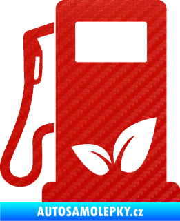 Samolepka Elektro auto 001 levá symbol eko čerpací stanice 3D karbon červený