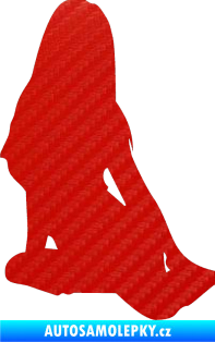 Samolepka Erotická žena 004 levá 3D karbon červený
