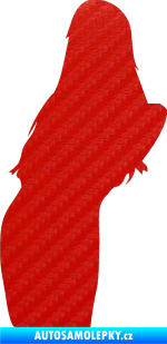 Samolepka Erotická žena 005 levá 3D karbon červený