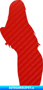 Samolepka Erotická žena 005 pravá 3D karbon červený