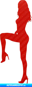 Samolepka Erotická žena 006 levá 3D karbon červený