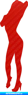 Samolepka Erotická žena 008 levá 3D karbon červený
